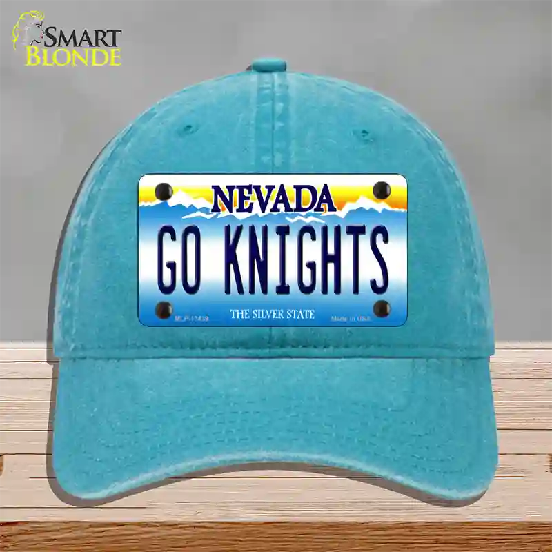 Go Golden Knights Novelty License Plate Hat Tag Unconstructed Cotton / Lake Blue