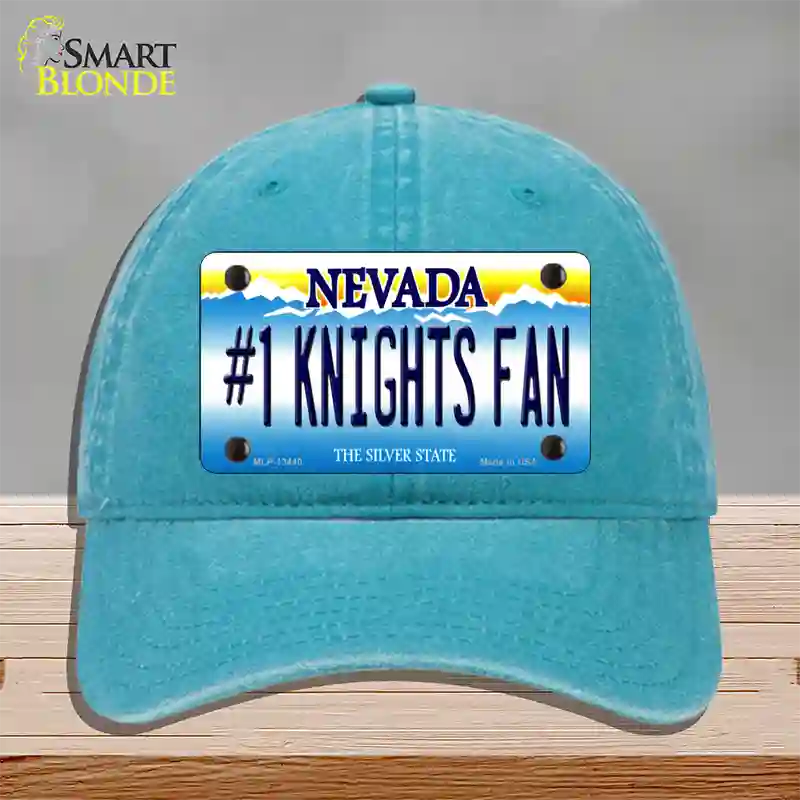 Number 1 Golden Knights Fan Novelty License Plate Hat Tag Unconstructed Cotton / Lake Blue