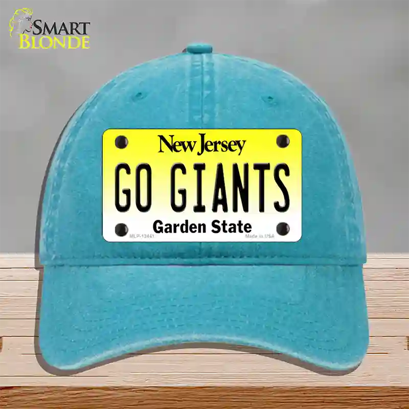 New Jersey Go Giants Novelty License Plate Hat Tag Unconstructed Cotton / Lake Blue