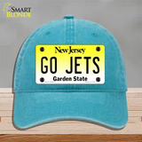 Go Jets Novelty License Plate Hat Tag Unconstructed Cotton / Lake Blue