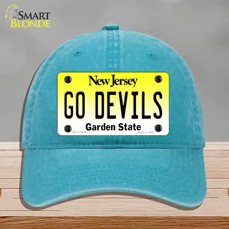 Go Devils Novelty License Plate Hat Tag Unconstructed Cotton / Lake Blue