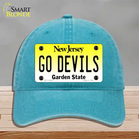 Go Devils Novelty License Plate Hat Tag Unconstructed Cotton / Lake Blue