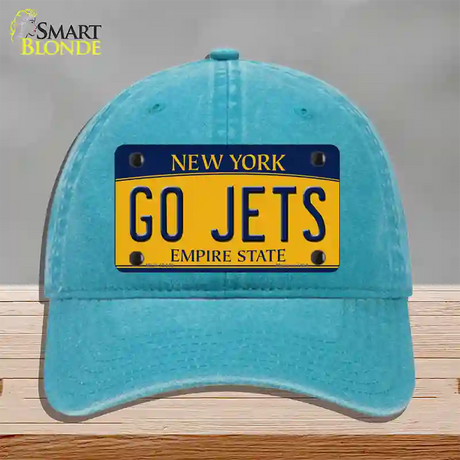 New York Go Jets Novelty License Plate Hat Tag Unconstructed Cotton / Lake Blue