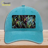 Paint Splashes Novelty License Plate Hat Unconstructed Cotton / Lake Blue