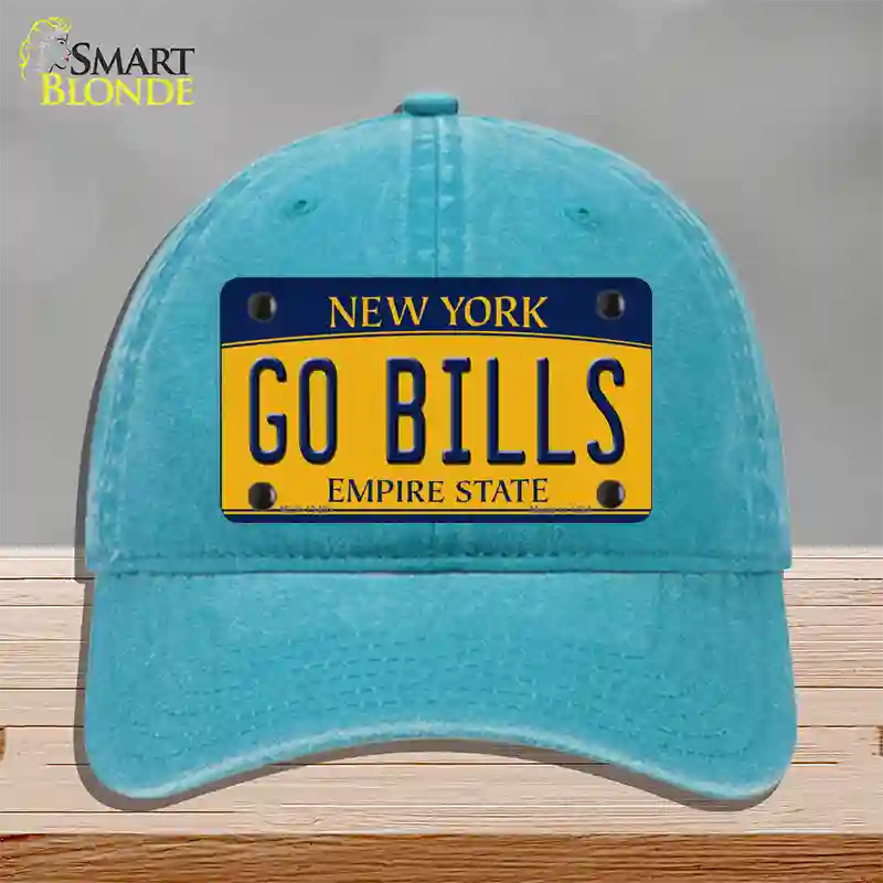 Go Bills Novelty License Plate Hat Tag Unconstructed Cotton / Lake Blue