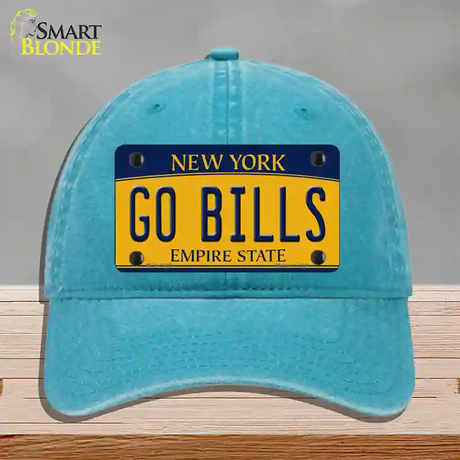 Go Bills Novelty License Plate Hat Tag Unconstructed Cotton / Lake Blue