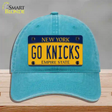 Go Knicks Novelty License Plate Hat Tag Unconstructed Cotton / Lake Blue