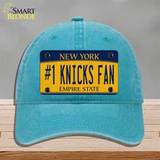 Number 1 Knicks Fan Novelty License Plate Hat Tag Unconstructed Cotton / Lake Blue