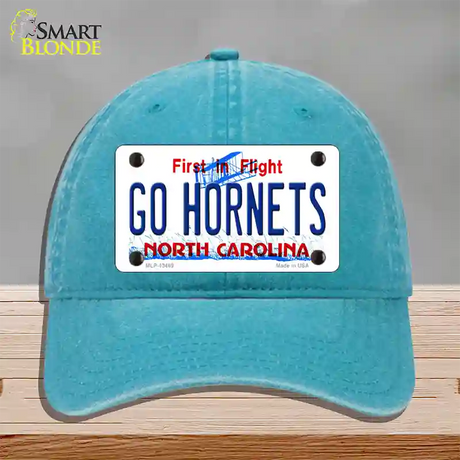 Hornets Fan Novelty License Plate Hat Tag Unconstructed Cotton / Lake Blue