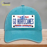 Go Hurricanes Novelty License Plate Hat Tag Unconstructed Cotton / Lake Blue