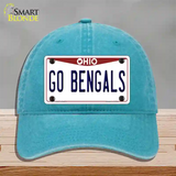 Go Bengals Novelty License Plate Hat Tag Unconstructed Cotton / Lake Blue