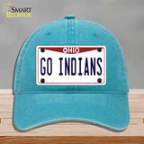 Go Indians Novelty License Plate Hat Tag Unconstructed Cotton / Lake Blue