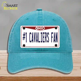 Number 1 Cavaliers Fan Novelty License Plate Hat Tag Unconstructed Cotton / Lake Blue