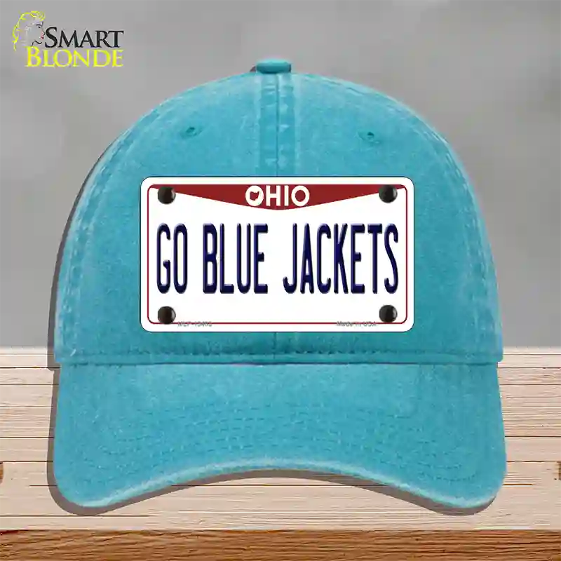 Go Blue Jackets Novelty License Plate Hat Tag Unconstructed Cotton / Lake Blue