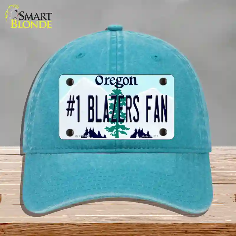 Number 1 Blazers Fan Novelty License Plate Hat Tag Unconstructed Cotton / Lake Blue