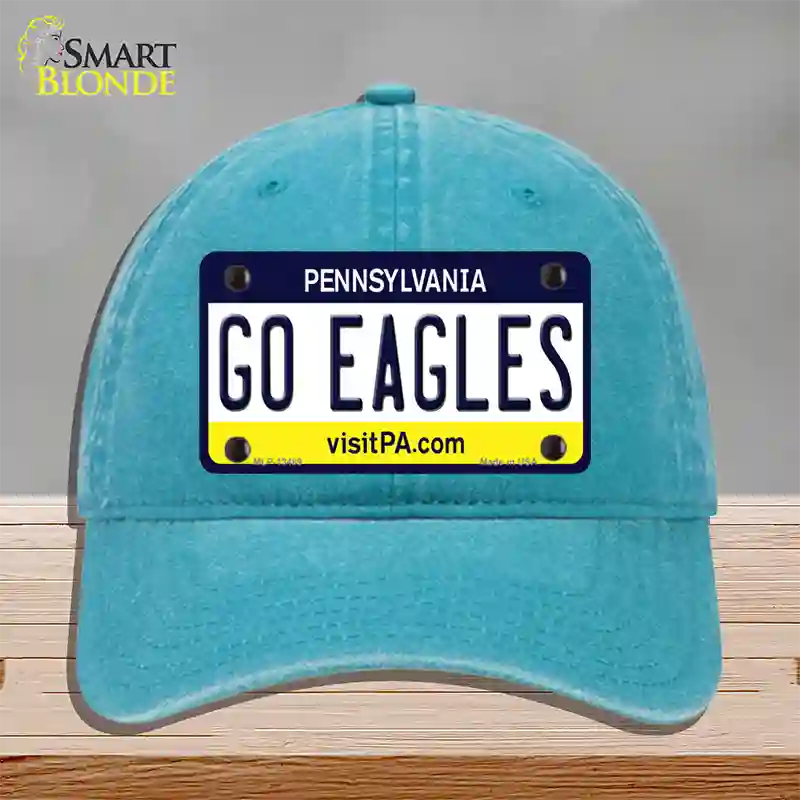 Go Eagles Novelty License Plate Hat Tag Unconstructed Cotton / Lake Blue