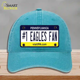 Number 1 Eagles Fan Novelty License Plate Hat Tag Unconstructed Cotton / Lake Blue