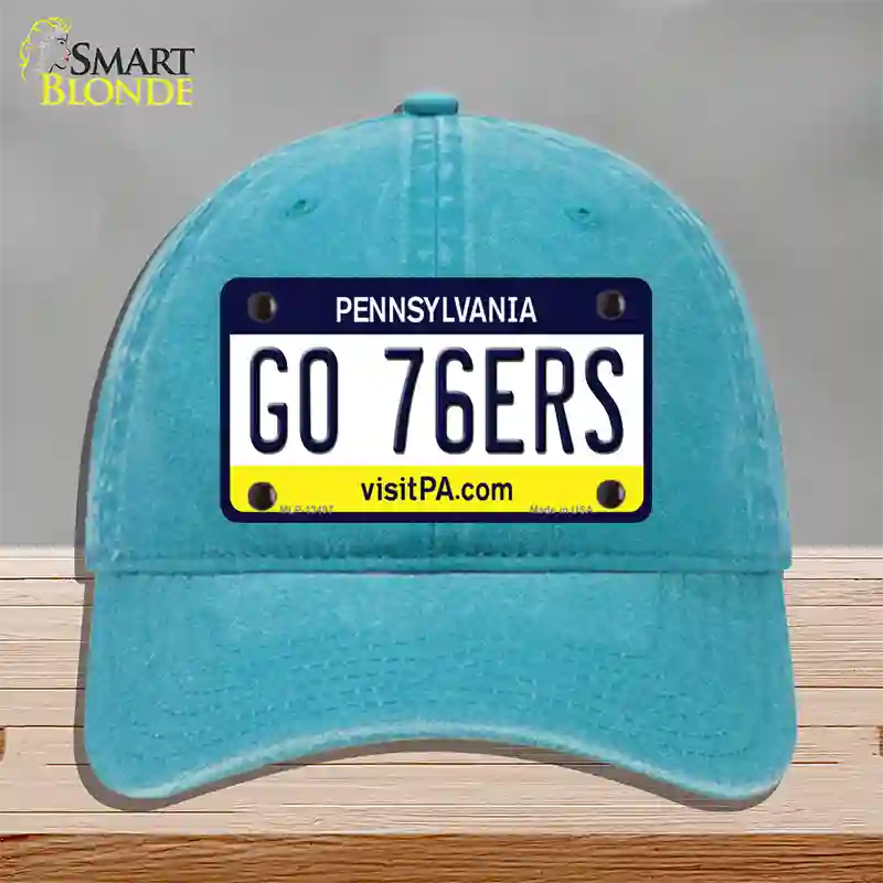 Go 76ers Novelty License Plate Hat Tag Unconstructed Cotton / Lake Blue