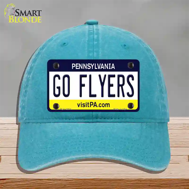 Go Flyers Novelty License Plate Hat Tag Unconstructed Cotton / Lake Blue