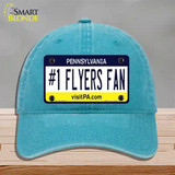 Number 1 Flyers Fan Novelty License Plate Hat Tag Unconstructed Cotton / Lake Blue