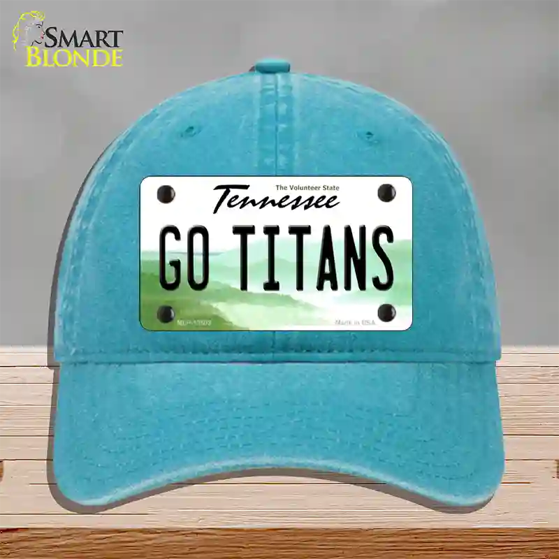 Go Titans Novelty License Plate Hat Tag Unconstructed Cotton / Lake Blue