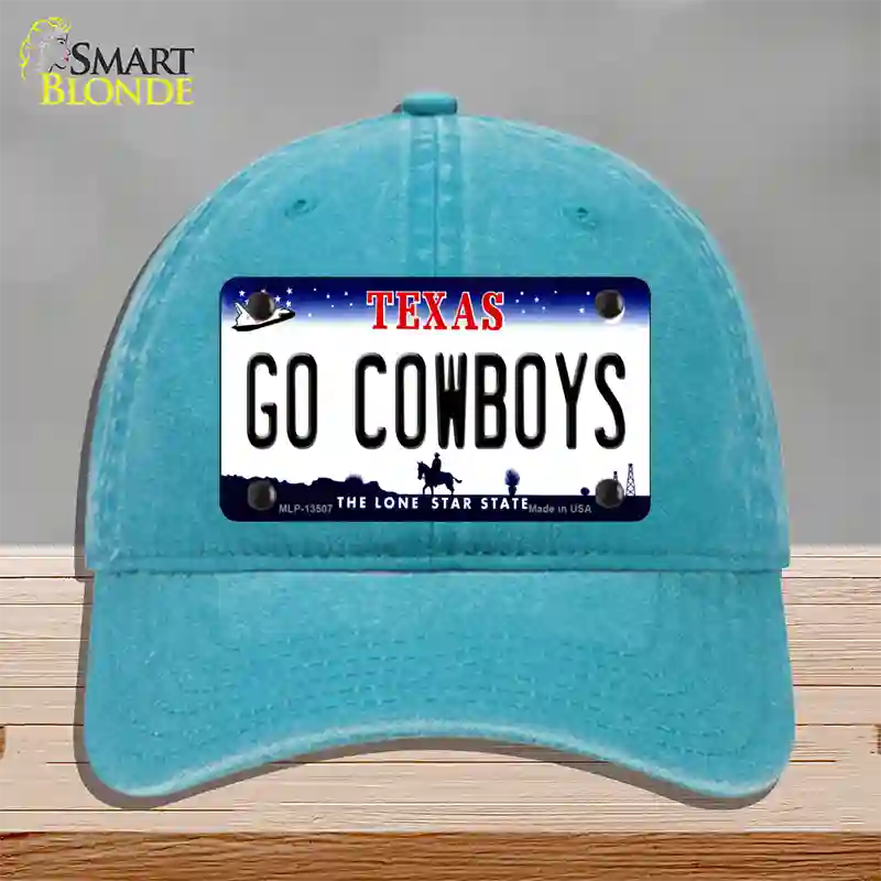 Go Cowboys Novelty License Plate Hat Tag Unconstructed Cotton / Lake Blue