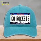 Go Rockets Novelty License Plate Hat Tag Unconstructed Cotton / Lake Blue