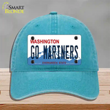 Go Mariners Novelty License Plate Hat Tag Unconstructed Cotton / Lake Blue