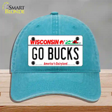 Go Bucks Novelty License Plate Hat Tag Unconstructed Cotton / Lake Blue