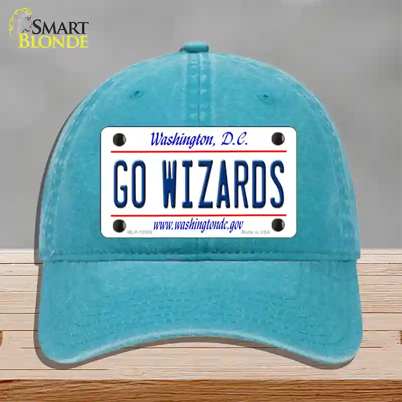 Go Wizards Novelty License Plate Hat Tag Unconstructed Cotton / Lake Blue