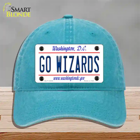 Go Wizards Novelty License Plate Hat Tag Unconstructed Cotton / Lake Blue