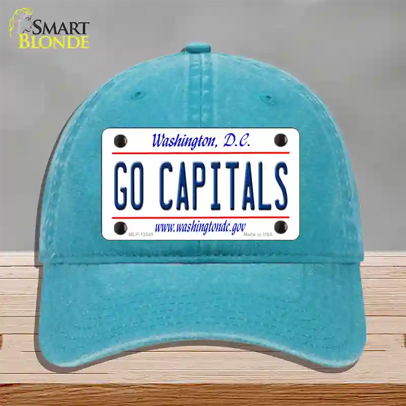 Go Capitals Novelty License Plate Hat Tag Unconstructed Cotton / Lake Blue