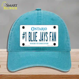 Number 1 Blue Jays Fan Novelty License Plate Hat Tag Unconstructed Cotton / Lake Blue