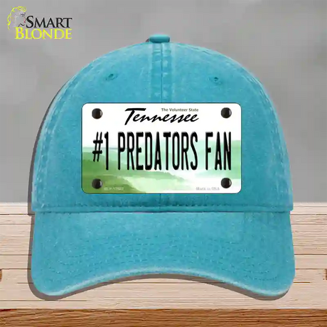 Number 1 Predators Fan Novelty License Plate Hat Tag Unconstructed Cotton / Lake Blue