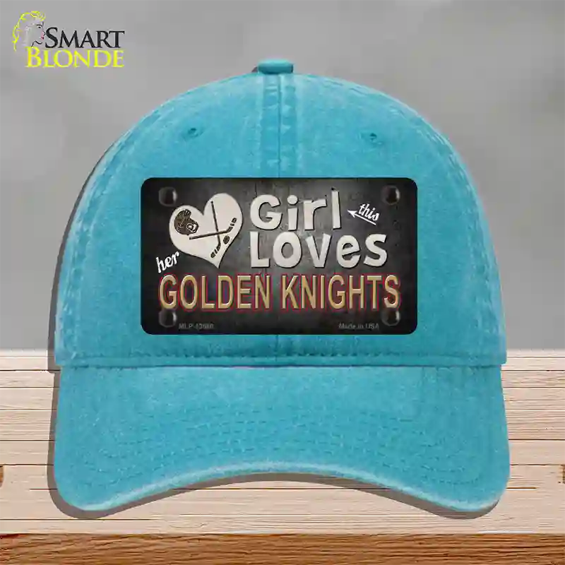 This Girl Loves Her Golden Knights Novelty License Plate Hat Tag Unconstructed Cotton / Lake Blue