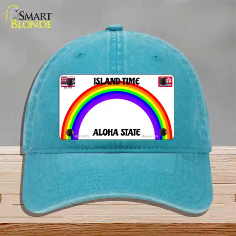 Hawaii Blank Novelty License Plate Hat Tag Unconstructed Cotton / Lake Blue