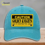 Caution Golden Knights Novelty License Plate Hat Tag Unconstructed Cotton / Lake Blue