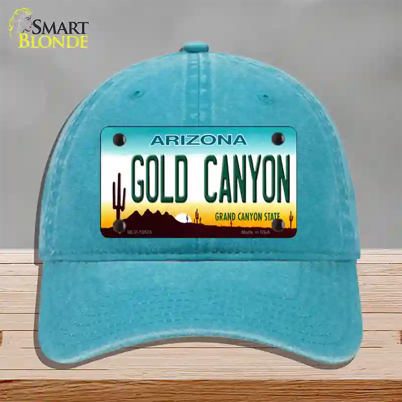 Gold Canyon Arizona Novelty License Plate Hat Tag Unconstructed Cotton / Lake Blue