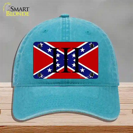 3 Percenter Confederate Novelty License Plate Hat Tag Unconstructed Cotton / Lake Blue