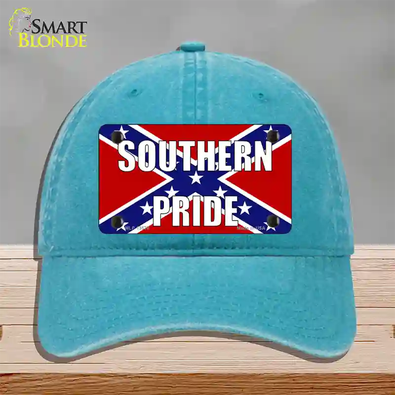 Southern Pride Confederate Novelty License Plate Hat Tag Unconstructed Cotton / Lake Blue