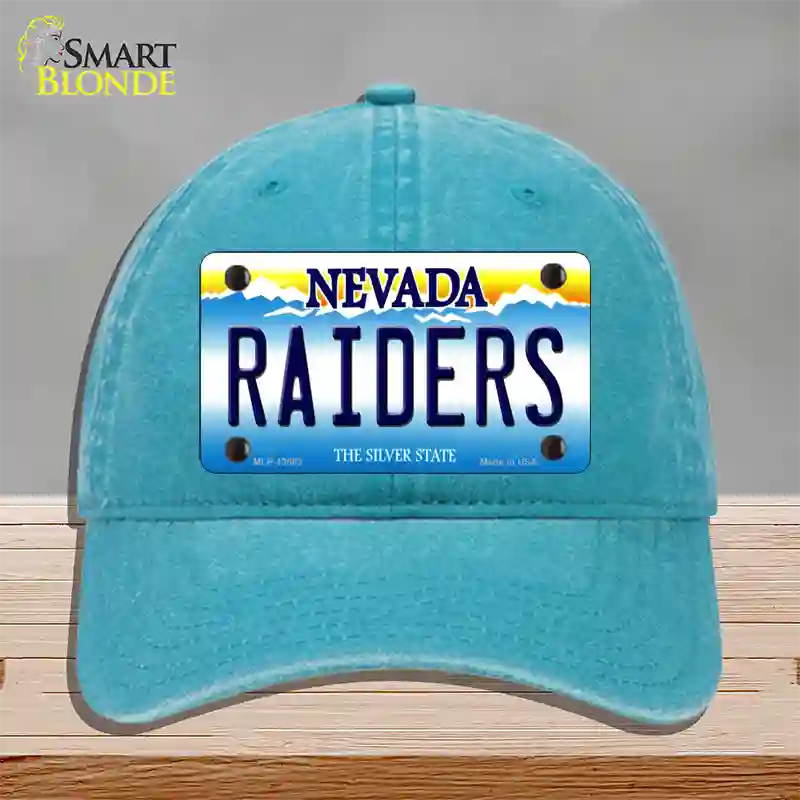 Raiders Nevada Novelty License Plate Hat Tag Unconstructed Cotton / Lake Blue