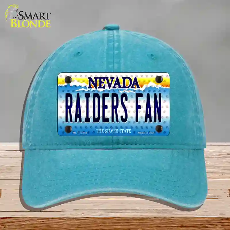 Raiders Fan Nevada Novelty License Plate Hat Tag Unconstructed Cotton / Lake Blue