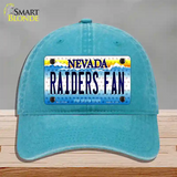 Raiders Fan Nevada Novelty License Plate Hat Tag Unconstructed Cotton / Lake Blue