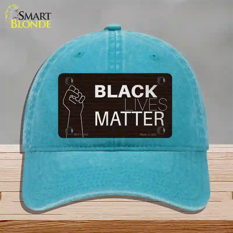 Black Lives Matter Fist Brick Novelty License Plate Hat Tag Unconstructed Cotton / Lake Blue