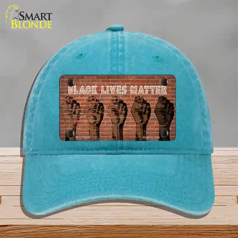 Black Lives Matter Fists Novelty License Plate Hat Tag Unconstructed Cotton / Lake Blue