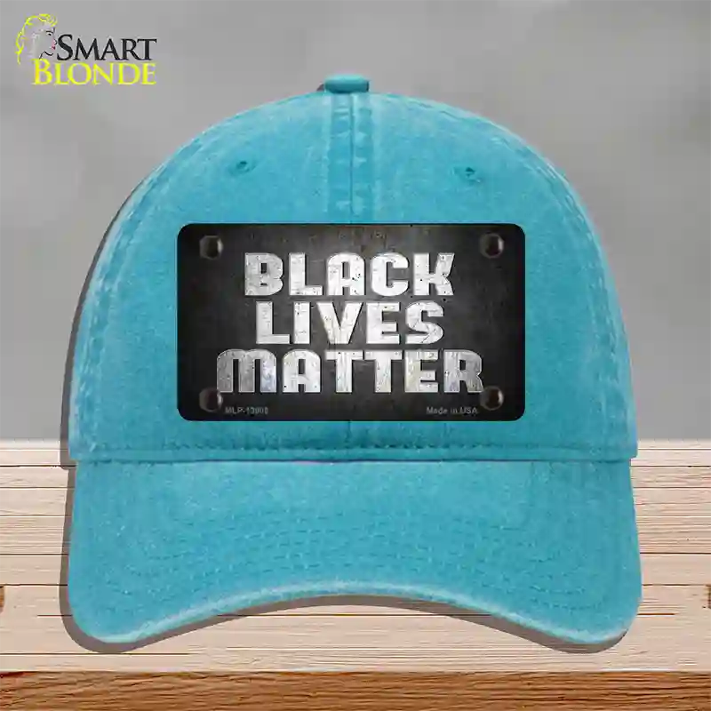 Black Lives Matter Faded Novelty License Plate Hat Tag Unconstructed Cotton / Lake Blue