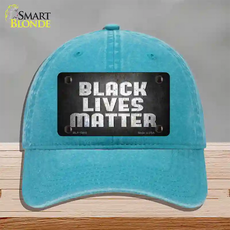 Black Lives Matter Faded Novelty License Plate Hat Tag Unconstructed Cotton / Lake Blue