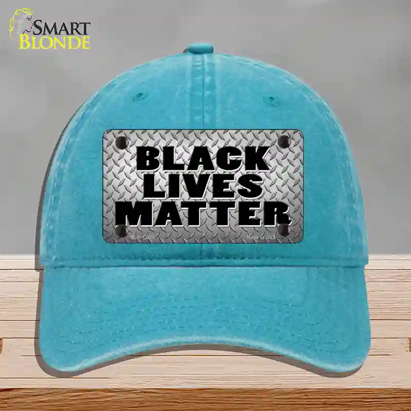 Black Lives Matter Diamond Plate Novelty License Plate Hat Tag Unconstructed Cotton / Lake Blue