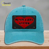 Black Lives Matter Heart Novelty License Plate Hat Tag Unconstructed Cotton / Lake Blue