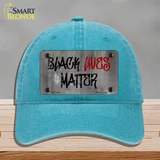 Black Lives Matter Concrete Novelty License Plate Hat Tag Unconstructed Cotton / Lake Blue